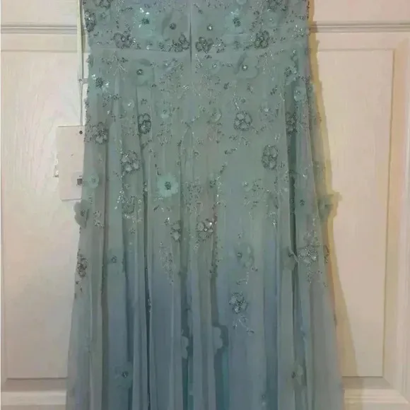 MAC DUGGAL Embellished High Neck Cap Sleeve A Line Dress Size 6 NWT