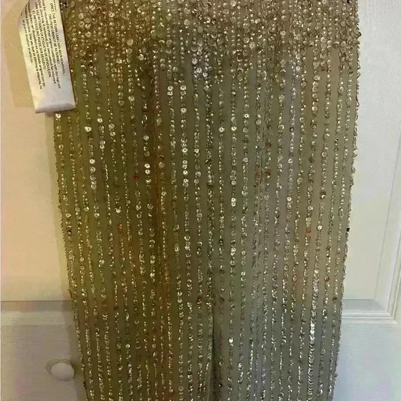 Mac Duggal Sequined Sleeveless V Neck MIDI Sheath Dress NWT Style 93606