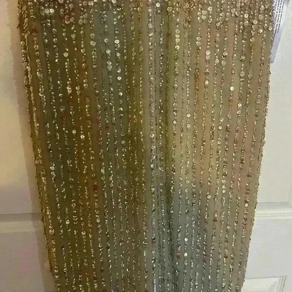 Mac Duggal Sequined Sleeveless V Neck MIDI Sheath Dress NWT Style 93606