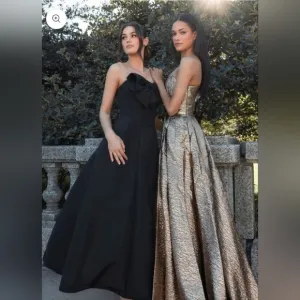 Mac Duggal Strapless A-Line Tea Length Statement Bow Dress sz 6 NWT