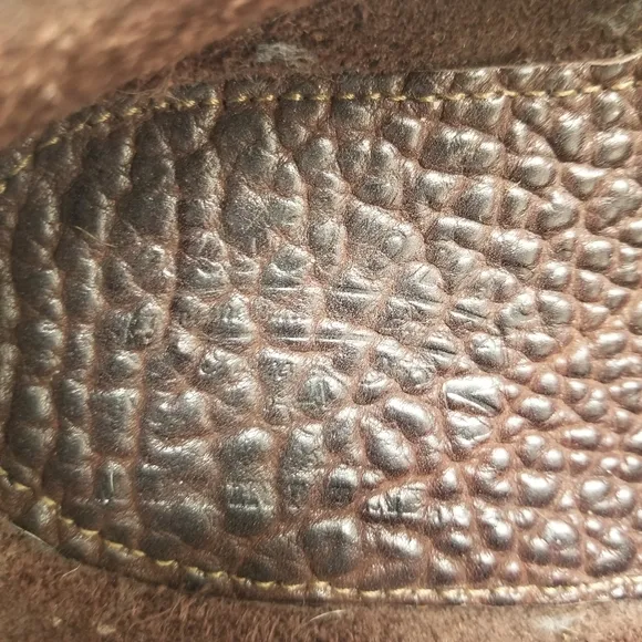 Made in Maine USA Mens Size 11D Brown Pebbled Leather Boat Shoe Slip On