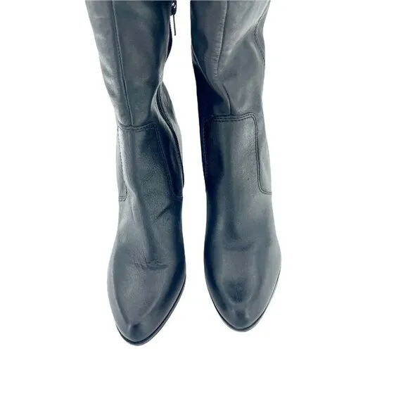 Made Over the Knee Black Leather Suede Cuff Tall Boots SZ 7.5 NEW SZ 7.5