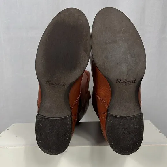 Madewell 1937 Archive Italian Leather Boots English Saddle #96873.