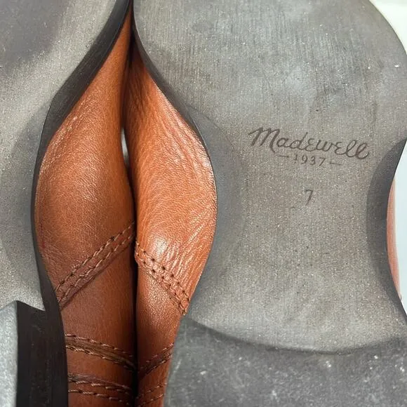 Madewell 1937 Archive Italian Leather Boots English Saddle #96873.