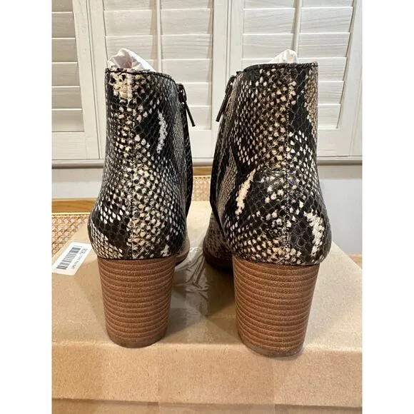 Madewell Ankle Boots Snake Embossed Leather Moonstone Multi Size 7 NIB Cloudlift
