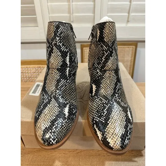 Madewell Ankle Boots Snake Embossed Leather Moonstone Multi Size 7 NIB Cloudlift