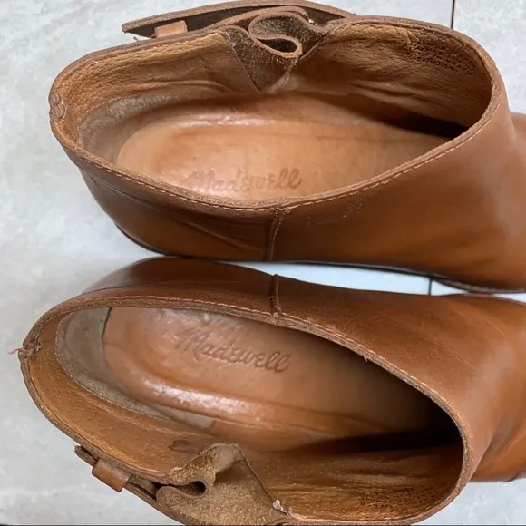 Madewell B8034 Dakota Cutoff cognac ankle boots size 8