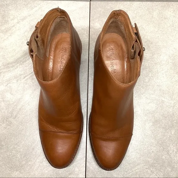 Madewell B8034 Dakota Cutoff cognac ankle boots size 8