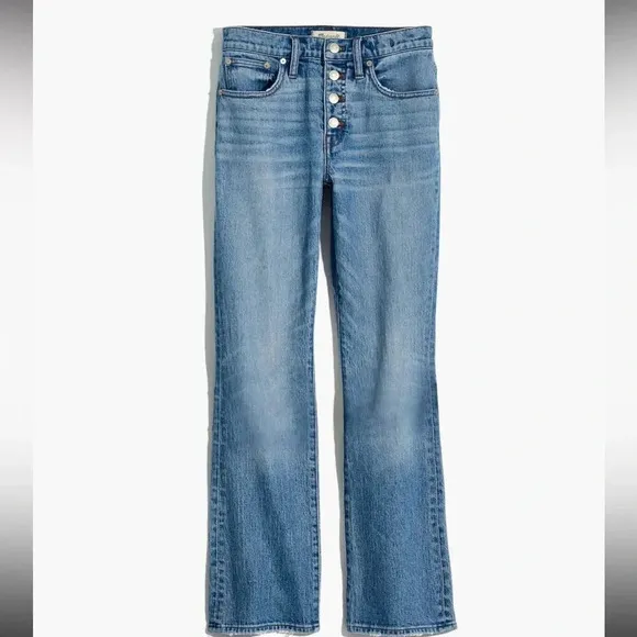 Madewell Cali Demi-Boot Jeans Comfort Stretch Edition Raw Hem Size 27