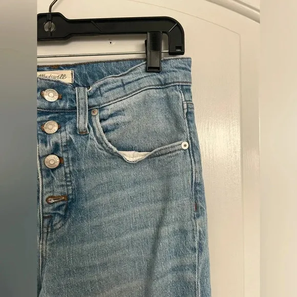 Madewell Cali Demi-Boot Jeans Comfort Stretch Edition Raw Hem Size 27