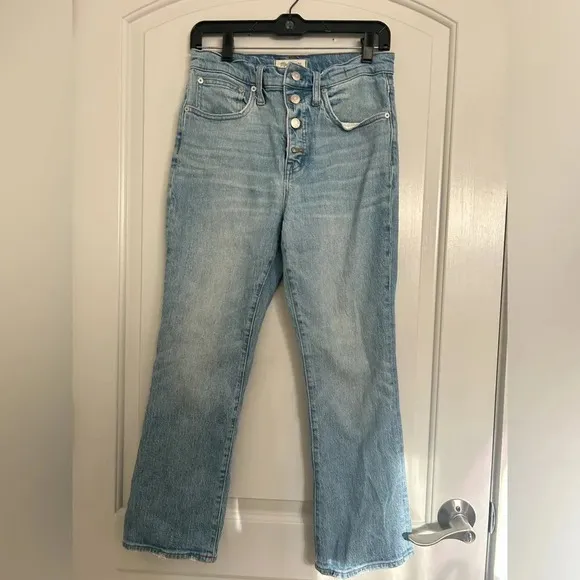 Madewell Cali Demi-Boot Jeans Comfort Stretch Edition Raw Hem Size 27