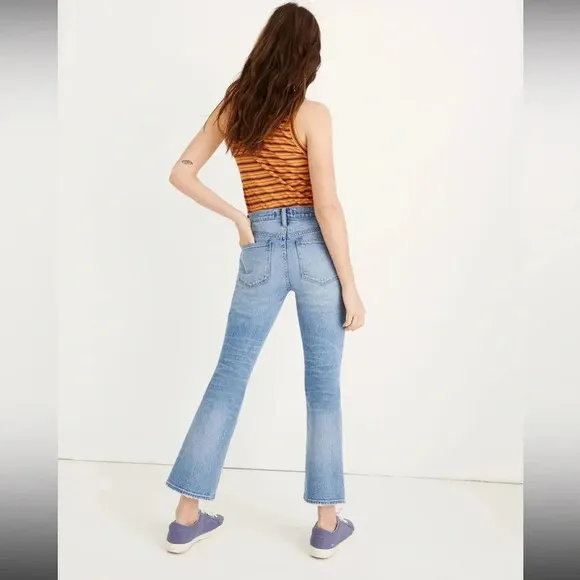 Madewell Cali Demi-Boot Jeans Comfort Stretch Edition Raw Hem Size 27
