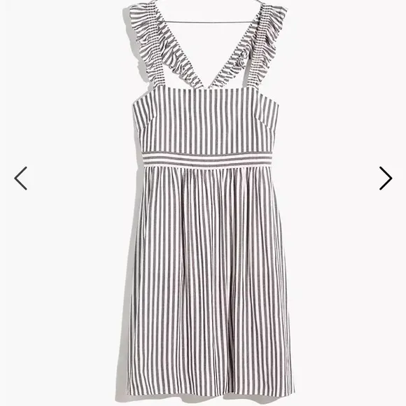 Madewell Striped Empire Ruffle Strap Dress Sundress