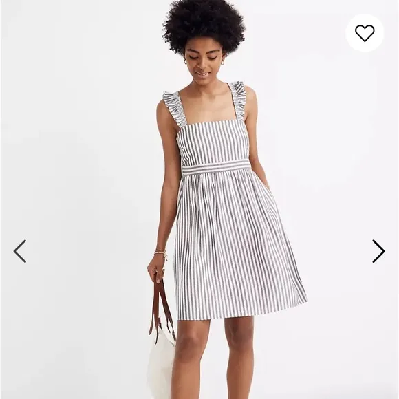 Madewell Striped Empire Ruffle Strap Dress Sundress