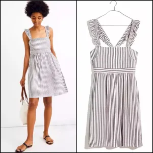 Madewell Striped Empire Ruffle Strap Dress Sundress