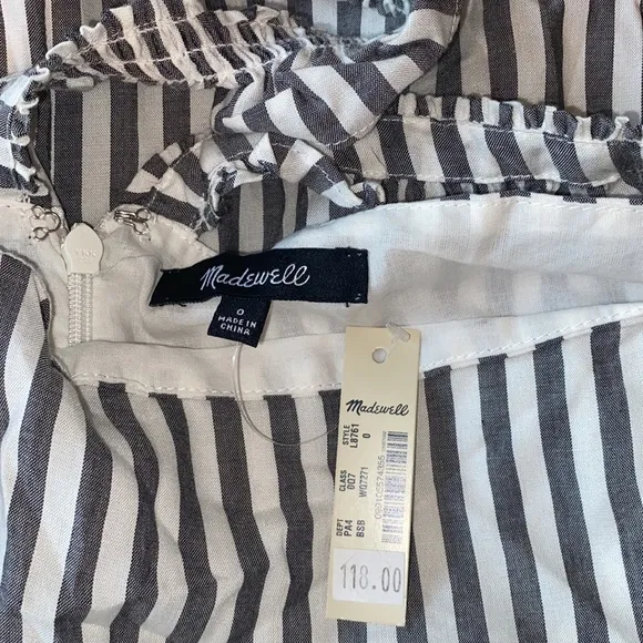 Madewell Striped Empire Ruffle Strap Dress Sundress