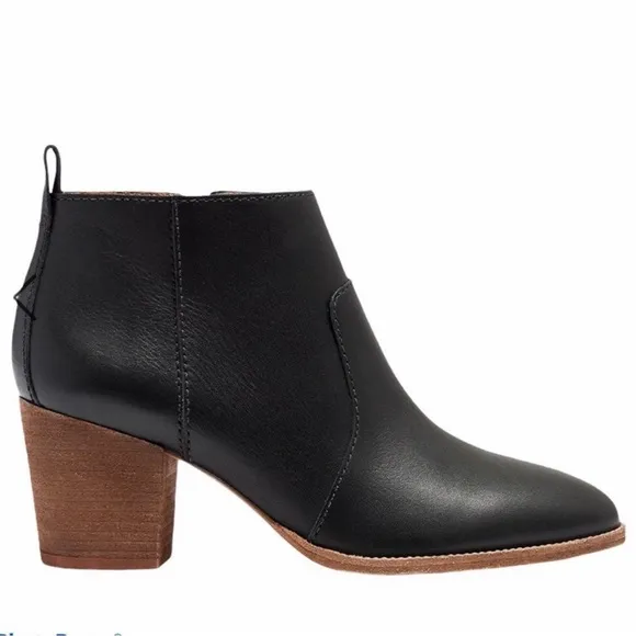 Madewell The Brenner Genuine Leather Side Zip Heeled Ankle Boot Bootie
