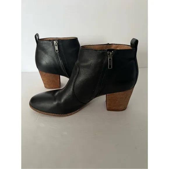 Madewell The Brenner Genuine Leather Side Zip Heeled Ankle Boot Bootie
