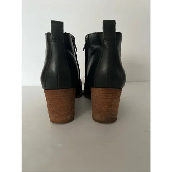 Madewell The Brenner Genuine Leather Side Zip Heeled Ankle Boot Bootie