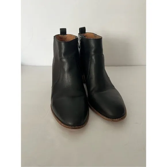 Madewell The Brenner Genuine Leather Side Zip Heeled Ankle Boot Bootie