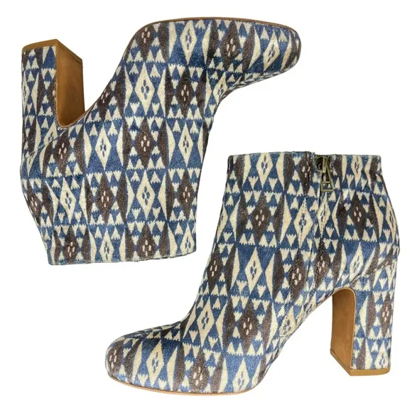 Madewell | Women’s 8 | The Nealy Heeled Boot in Geometric Print‎ Velvet