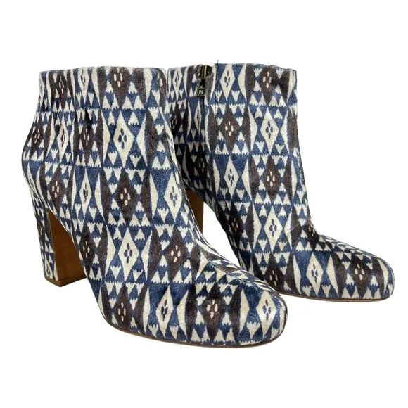 Madewell | Women’s 8 | The Nealy Heeled Boot in Geometric Print‎ Velvet
