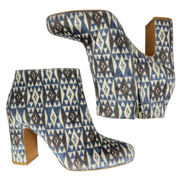 Madewell | Women’s 8 | The Nealy Heeled Boot in Geometric Print‎ Velvet