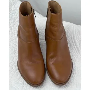 Madewell Womens Size 8.5 Tan The Rosie Ankle Leather Boots Side Zip MA434 Bootie