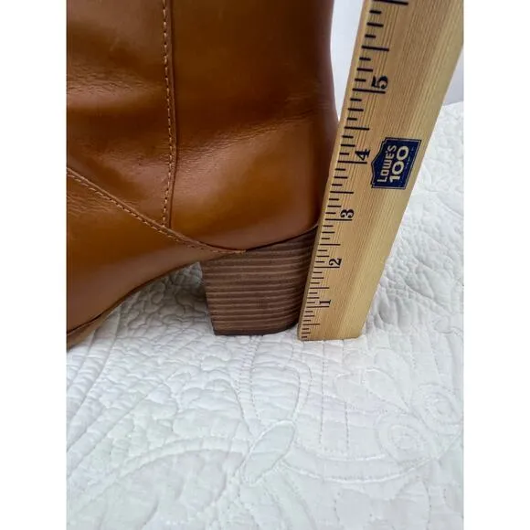 Madewell Womens Size 8.5 Tan The Rosie Ankle Leather Boots Side Zip MA434 Bootie