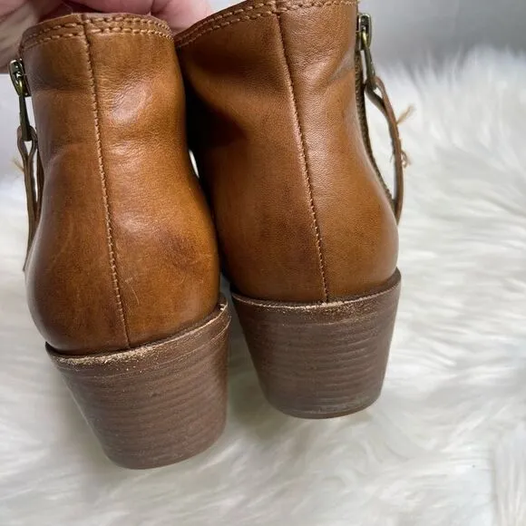 Madewell Janice Leather Bootie in English Saddle 8.5