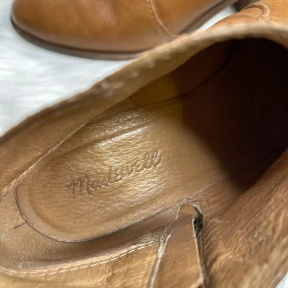 Madewell Janice Leather Bootie in English Saddle 8.5