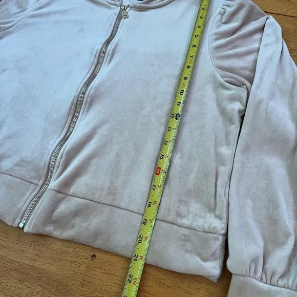 Magaschoni Hoodie Velour Teddy Jacket Zip Terry Jacket Taupe Beige Fall, Size XL