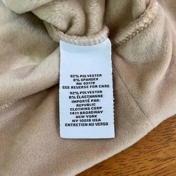Magaschoni Hoodie Velour Teddy Jacket Zip Terry Jacket Taupe Beige Fall, Size XL