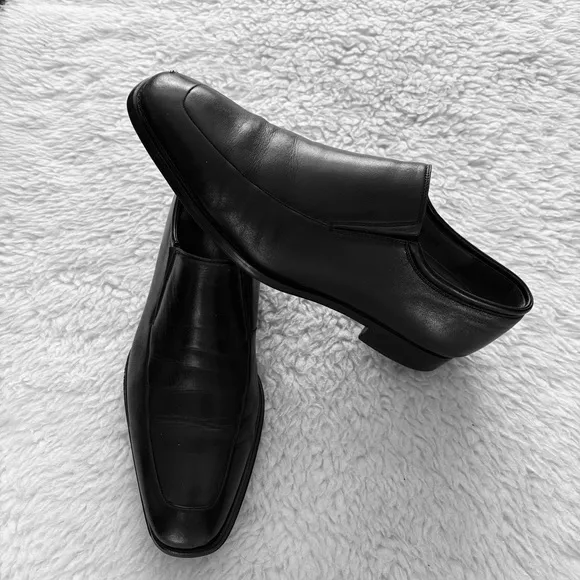 Magnanni Black Leather Slip On/Loafers Shoes Size 8.5 D