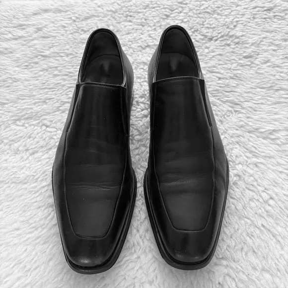 Magnanni Black Leather Slip On/Loafers Shoes Size 8.5 D