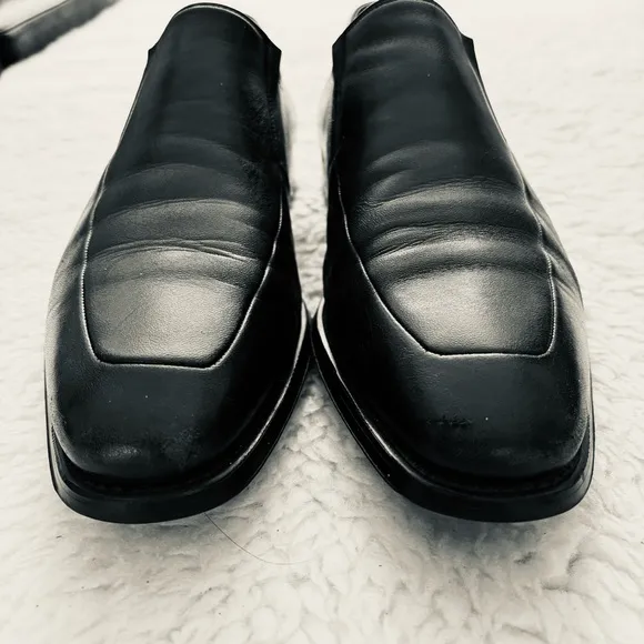Magnanni Black Leather Slip On/Loafers Shoes Size 8.5 D