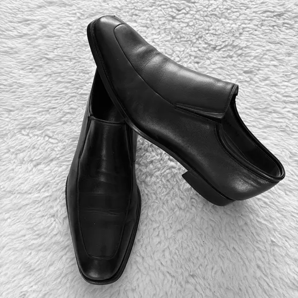 Magnanni Black Leather Slip On/Loafers Shoes Size 8.5 D