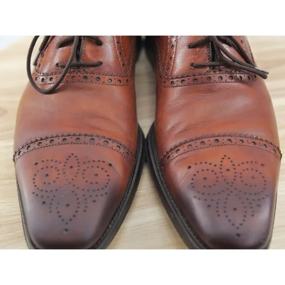 Magnanni‎ Brogue Derby Medallion Toe Oxford Cognac Mens Dress Shoes 10 M 13975