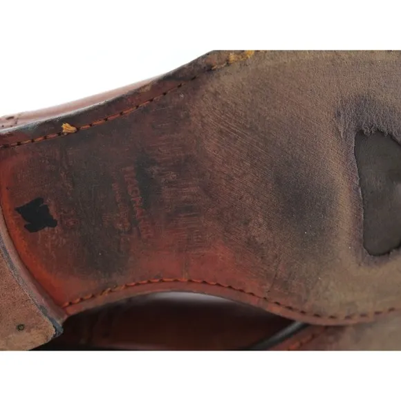 Magnanni‎ Brogue Derby Medallion Toe Oxford Cognac Mens Dress Shoes 10 M 13975