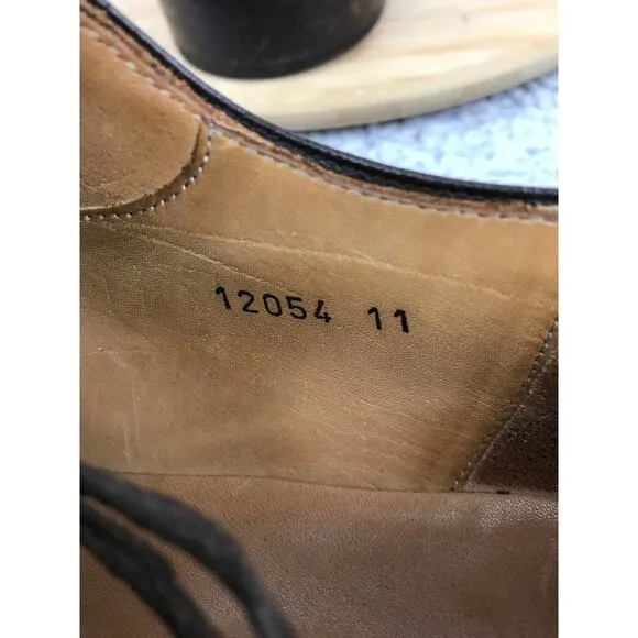Magnanni Brown Leather Plain Toe Career Oxford Derby Dress Shoes Mens 11 12054