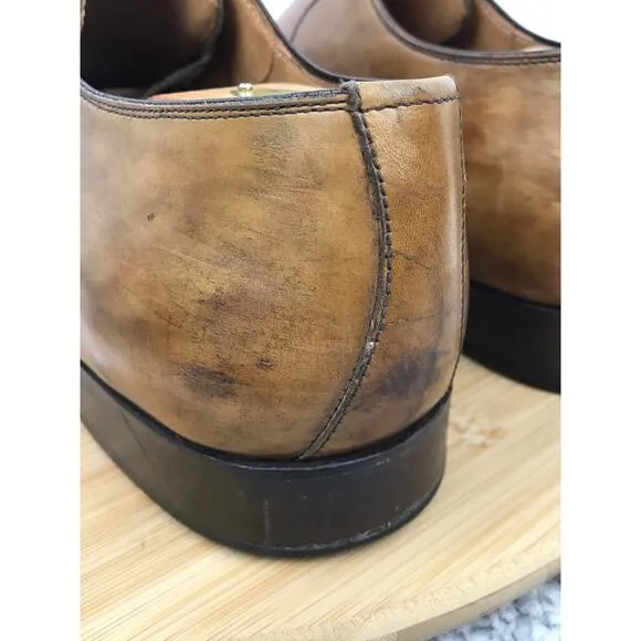 Magnanni Brown Leather Plain Toe Career Oxford Derby Dress Shoes Mens 11 12054