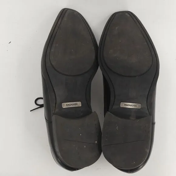 Magnanni for Neiman Marcus Black Leather Lace Up Shoes Derby‎ Men's 10