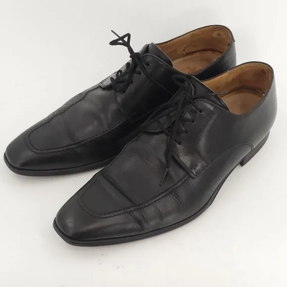 Magnanni for Neiman Marcus Black Leather Lace Up Shoes Derby‎ Men's 10