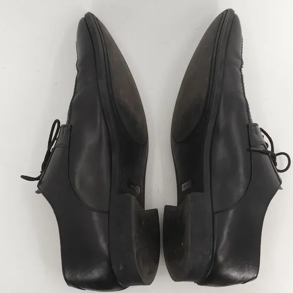 Magnanni for Neiman Marcus Black Leather Lace Up Shoes Derby‎ Men's 10
