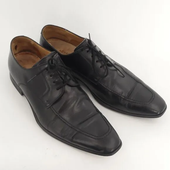 Magnanni for Neiman Marcus Black Leather Lace Up Shoes Derby‎ Men's 10
