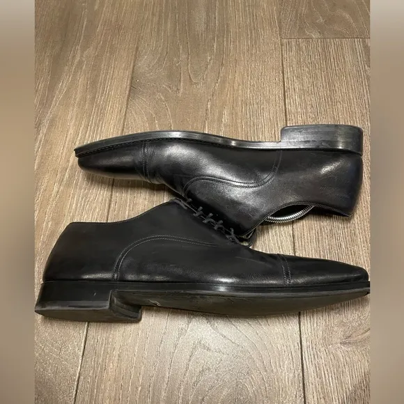 Magnanni Men's Black Leather Oxfords 21019 Size 14 M
