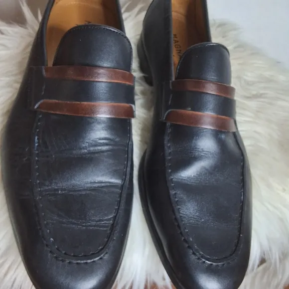 Magnanni Men's Daniel Brown Trim Flex Loafers 9