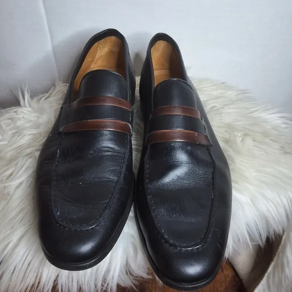 Magnanni Men's Daniel Brown Trim Flex Loafers 9