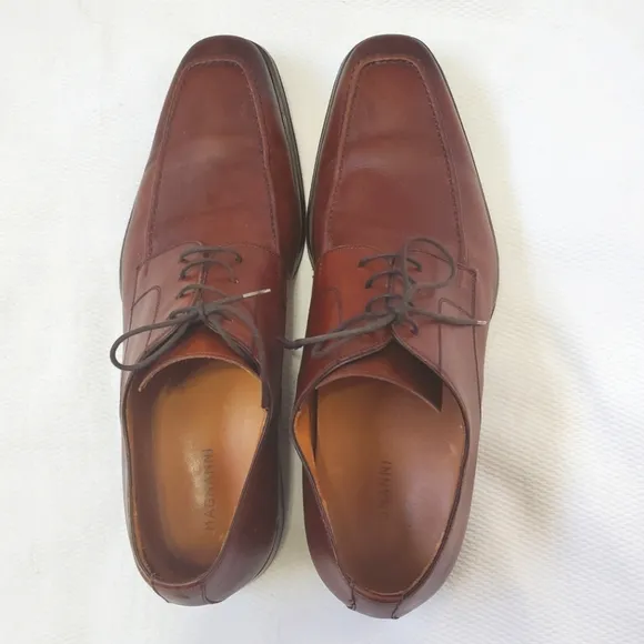 Magnanni Mens Leather Apron Toe Derby Lace Up Shoes Size 11
