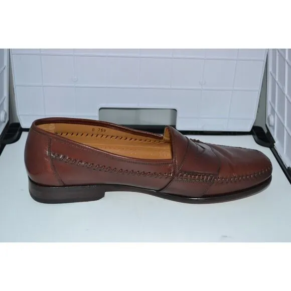 Magnanni Penny Loafe Dress Shoes Mens Size US 10 M Brown Genuine Leather Slip On